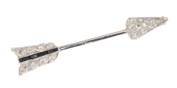 Antique Art Deco Diamond Arrow Bar Brooch