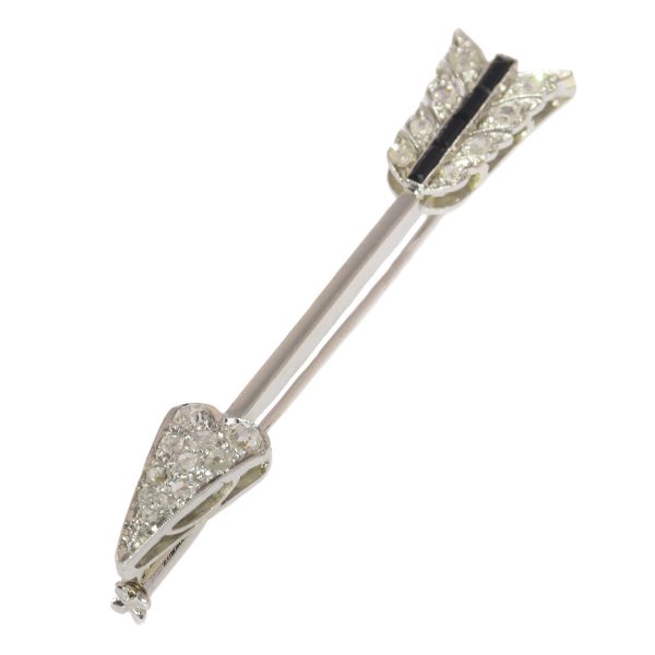Antique Art Deco Diamond Arrow Bar Brooch