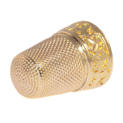 Antique French Victorian 18ct Gold Thimble with Three Leaf Clover Motif