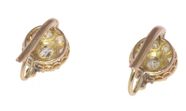 Antique Victorian 18ct Yellow Gold Diamond Drop Earrings