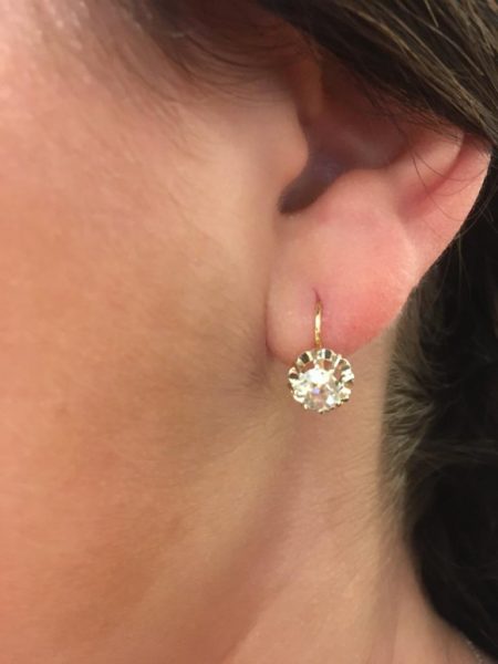 Rose cut diamond earrings