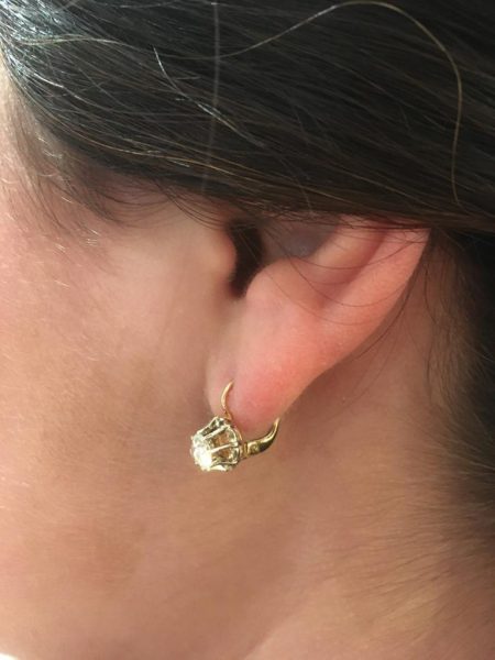 Vintage Rose Cut Diamond Drop Earrings, 0.60 carats