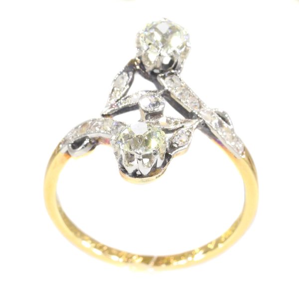 Antique Belle Epoque Diamond Toi et Moi Engagement Ring