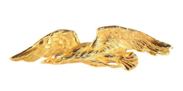 Late Victorian 18ct Yellow Gold Flying Eagle Brooch, Circa 1890