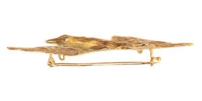 Late Victorian 18ct Yellow Gold Flying Eagle Brooch, Circa 1890