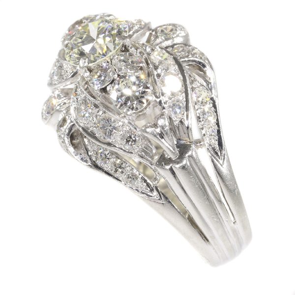 Diamond cocktail dress ring 1950's