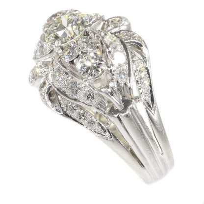 Diamond cocktail dress ring 1950's