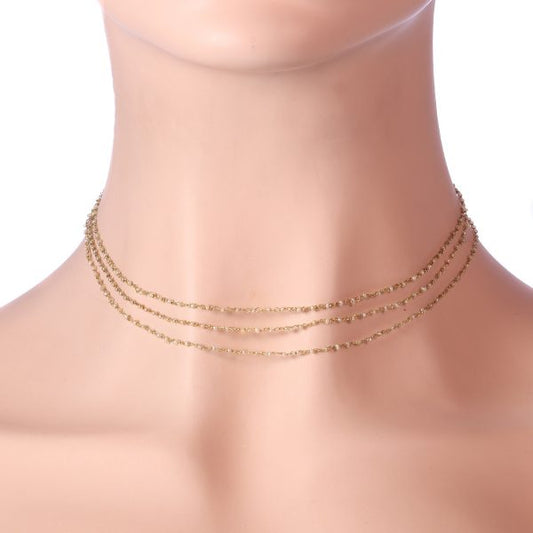 Antique French 18ct Gold Fine Necklace with Natural Seed Pearls, 19th century Circa 1870