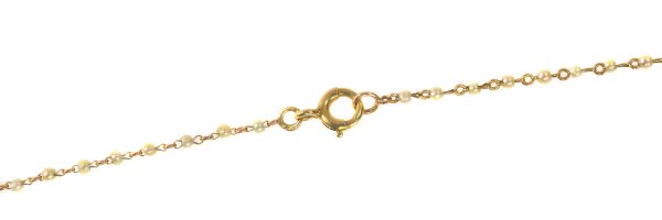 Antique French 18ct Gold Fine Necklace with Natural Seed Pearls, 19th century Circa 1870