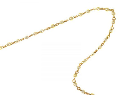 Antique French 18ct Gold Fine Necklace with Natural Seed Pearls, 19th century Circa 1870