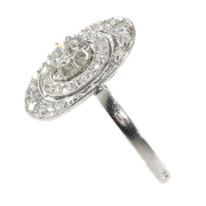 Art Deco French Old Cut Diamond Cluster Dress Ring