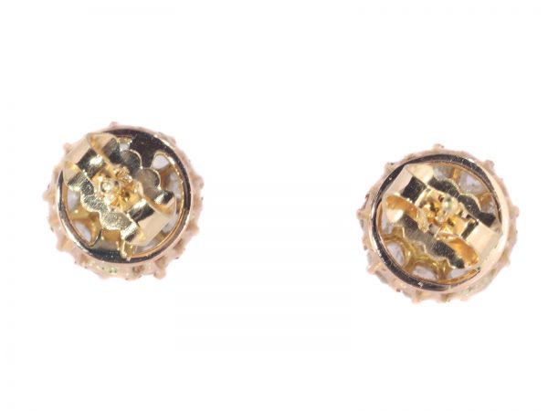 Antique Victorian Rose Cut Diamond Cluster Stud Earrings, Circa 1880