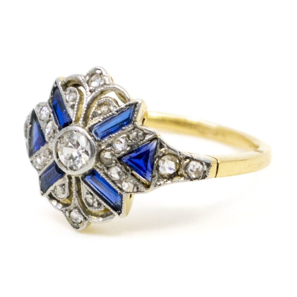 Antique Art Deco Sapphire and Diamond Ring