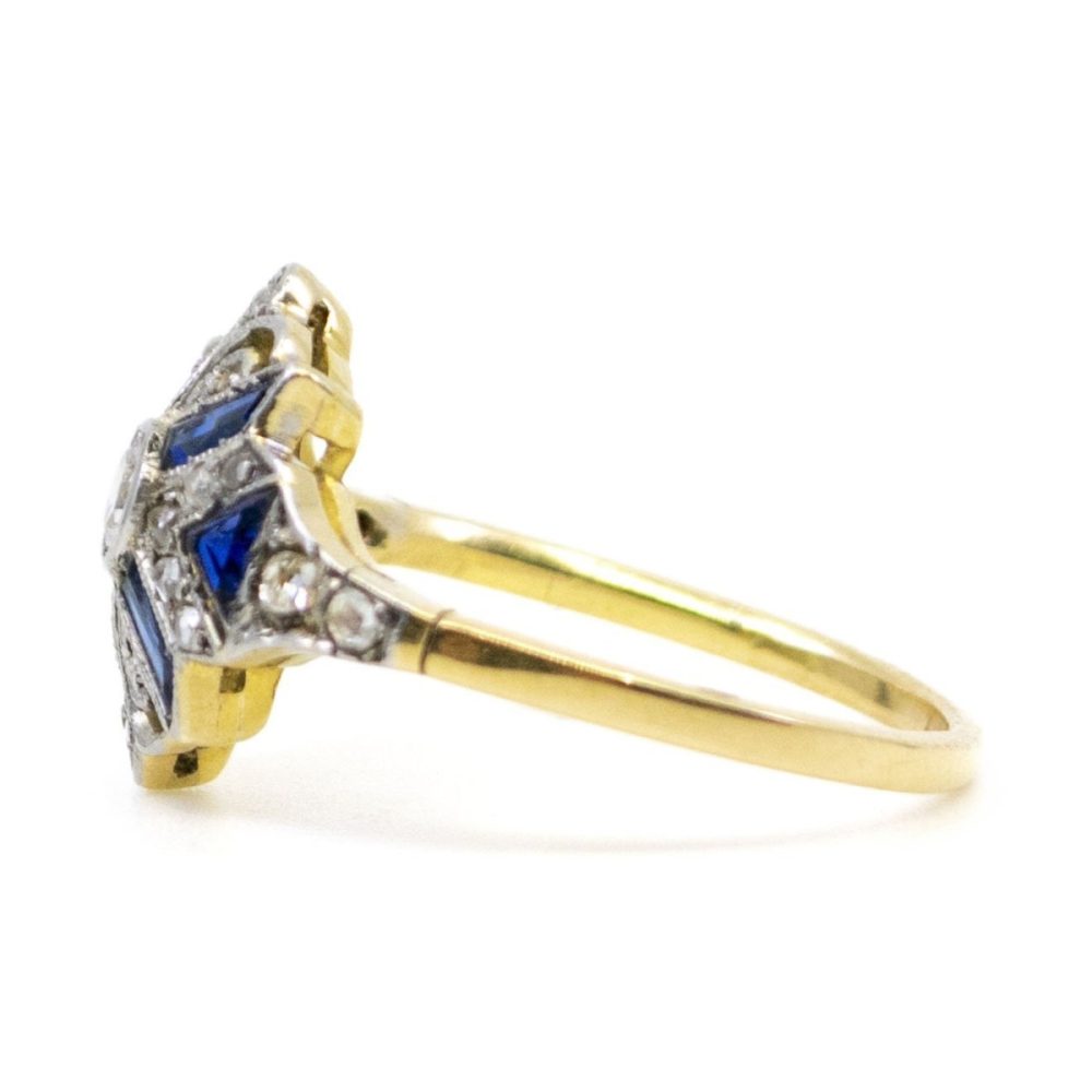 Antique Art Deco Sapphire and Diamond Ring