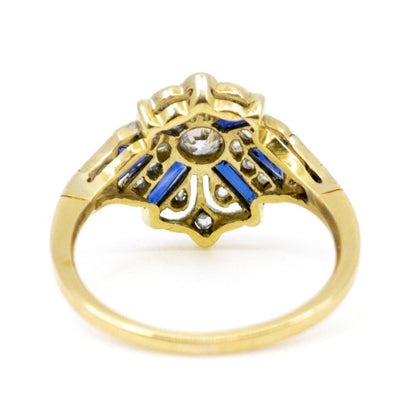 Antique Art Deco Sapphire and Diamond Ring