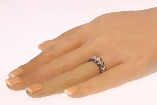 Antique Georgian Rose Cut Diamond Seven Stone Ring, Early 19th century, Circa 1820