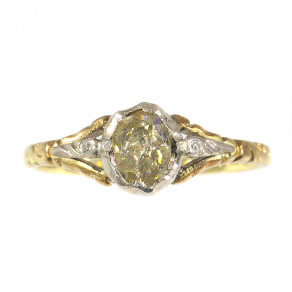 Antique Victorian Rose Cut Diamond Engagement Ring, Circa 1870