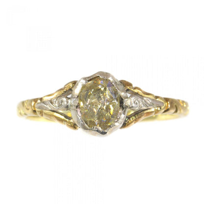 Antique Victorian Rose Cut Diamond Engagement Ring, Circa 1870