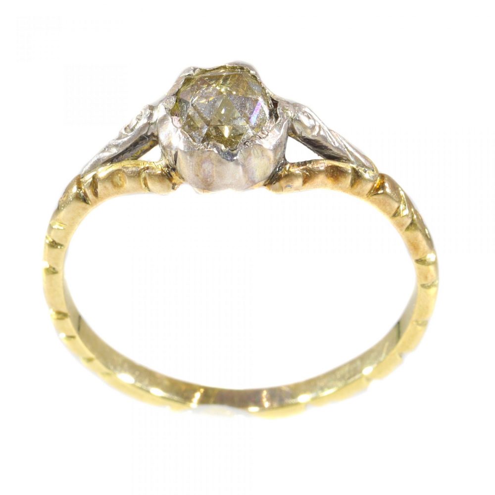Antique Victorian Rose Cut Diamond Engagement Ring, 19th century Circa 1870