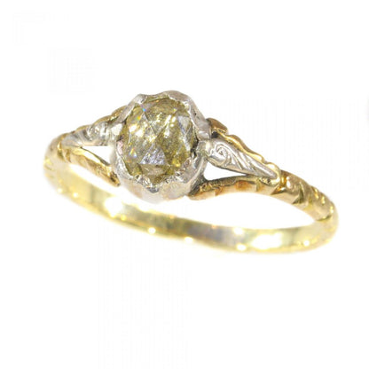 Antique Victorian Rose Cut Diamond Engagement Ring, 19th century Circa 1870