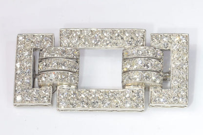 Art Deco Platinum and Diamond Brooch, 4 carats