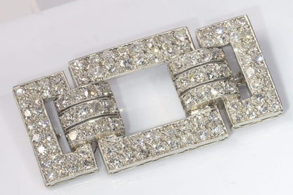 Art Deco Platinum and Diamond Brooch, 4 carats