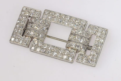 Art Deco Platinum and Diamond Brooch, 4 carats