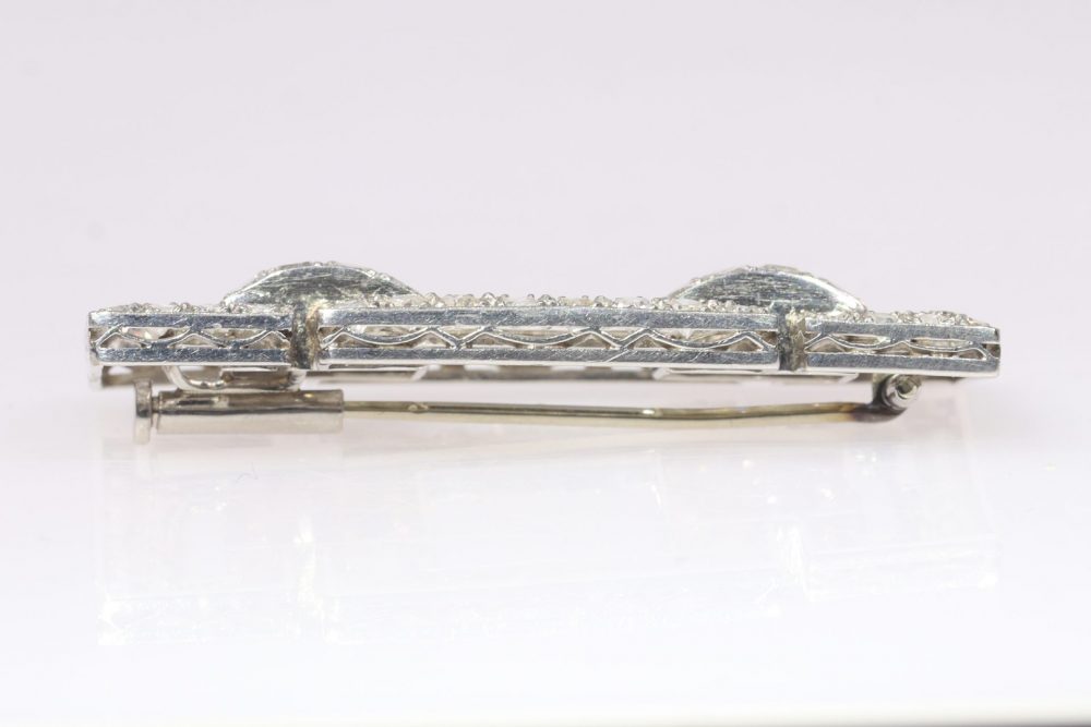Art Deco Platinum and Diamond Brooch, 4 carats