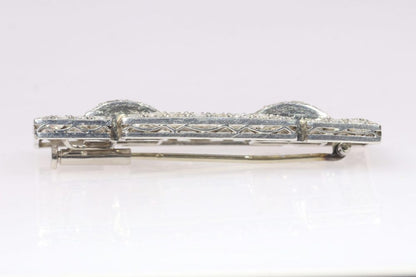 Art Deco Platinum and Diamond Brooch, 4 carats