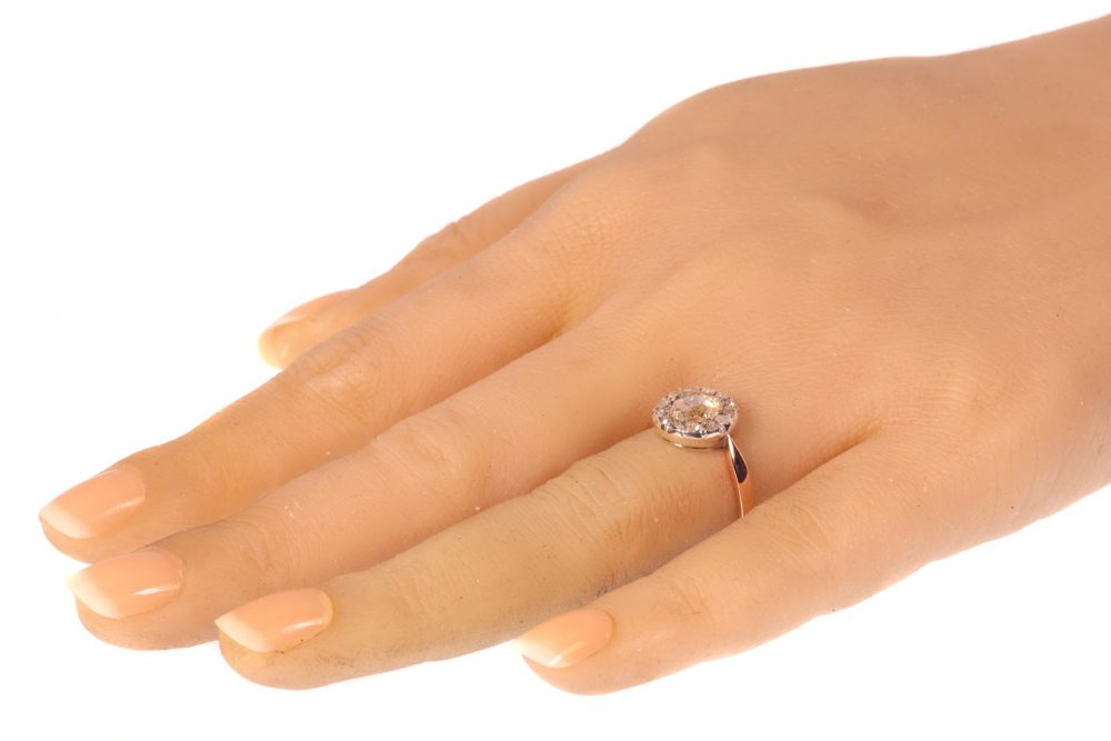 Antique Victorian Rose Cut Diamond Cluster Ring, late 19th century Circa 1870