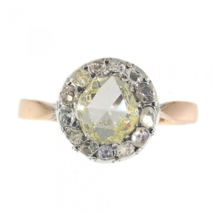 Antique Victorian Rose Cut Diamond Cluster Ring, late 19th century Circa 1870