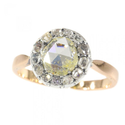 Antique Victorian Rose Cut Diamond Cluster Ring, late 19th century Circa 1870