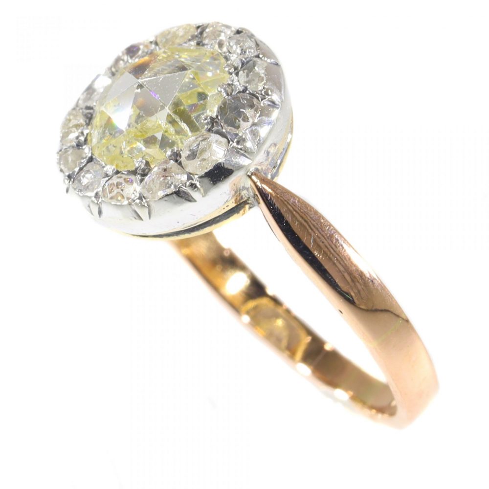 Antique Victorian Rose Cut Diamond Cluster Ring, late 19th century Circa 1870