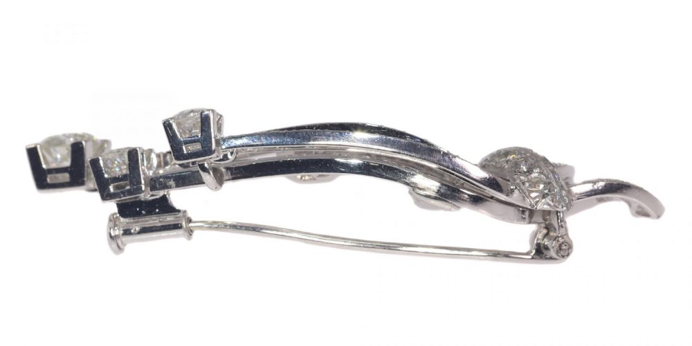 Vintage 6.40ct Diamond Spray Brooch in Platinum, Circa 1950