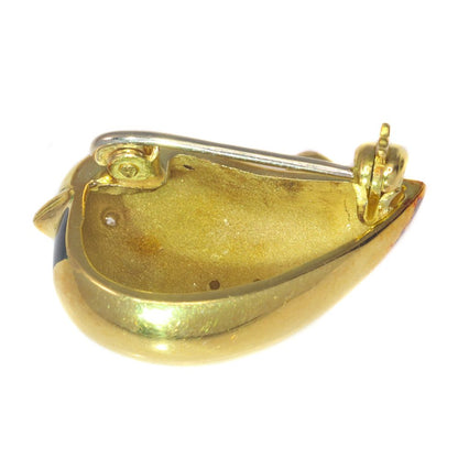 Vintage Multi Colour and Blue Enamel Bird Brooch with Diamonds