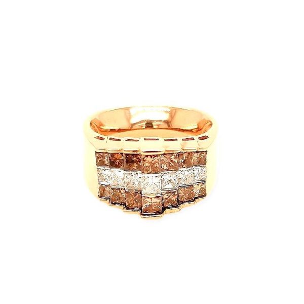 Cinnamon Diamond Ring in 18ct Rose Gold, 1.80 carat total