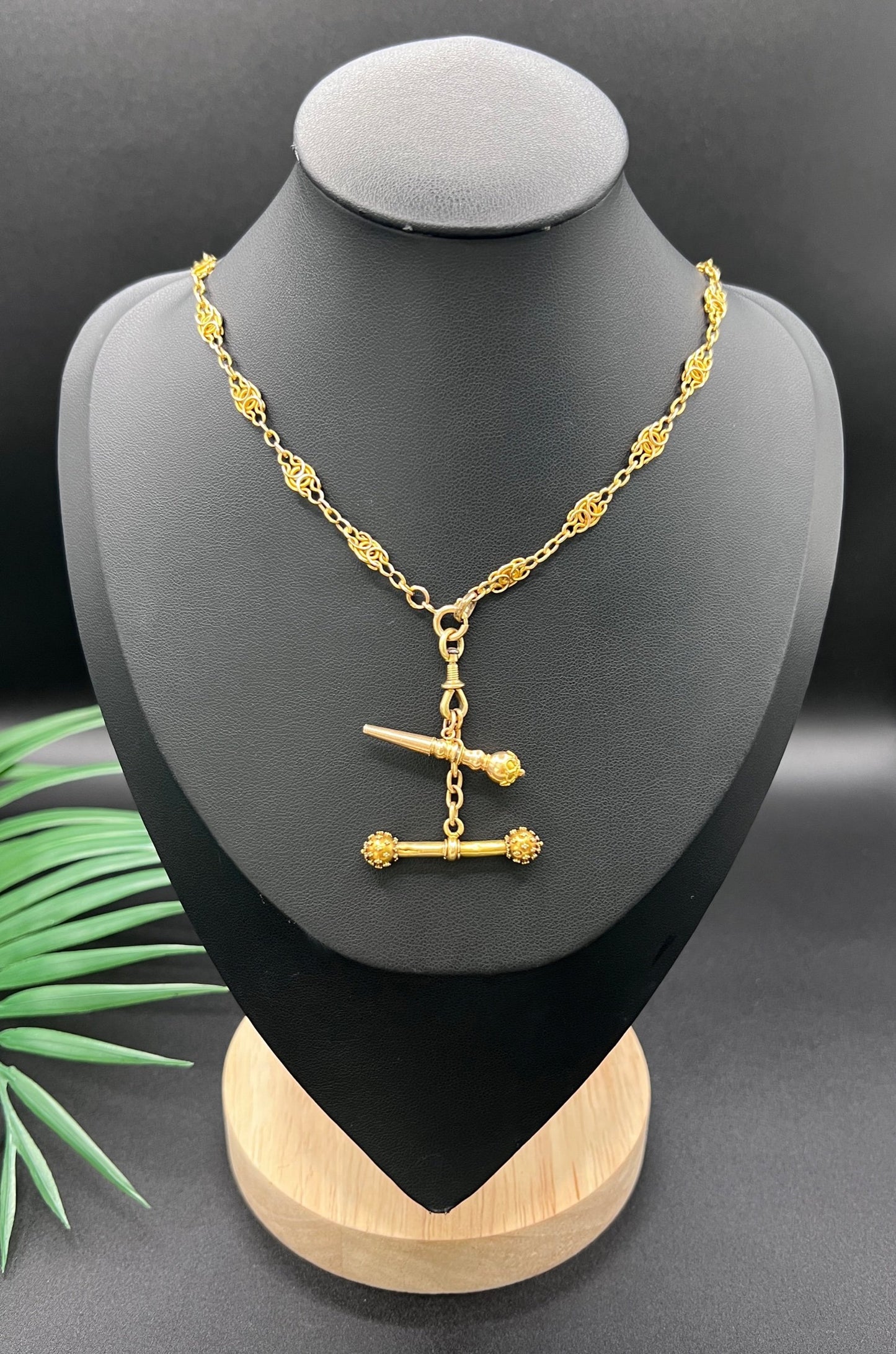 Rare French Antique 18 Carat Gold Pocket Watch Key, T-bar & Swivel Pendant, Circa 1900