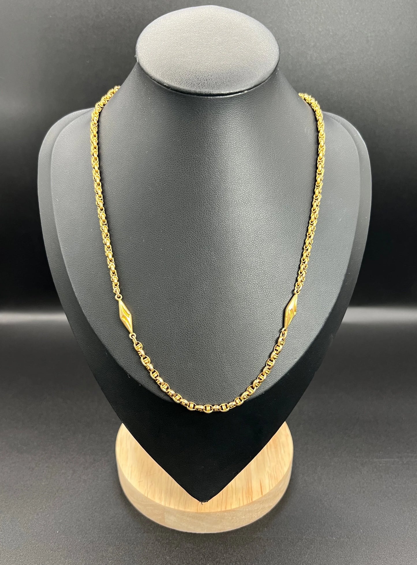 Antique 9ct Gold Edwardian Fancy Link Chain