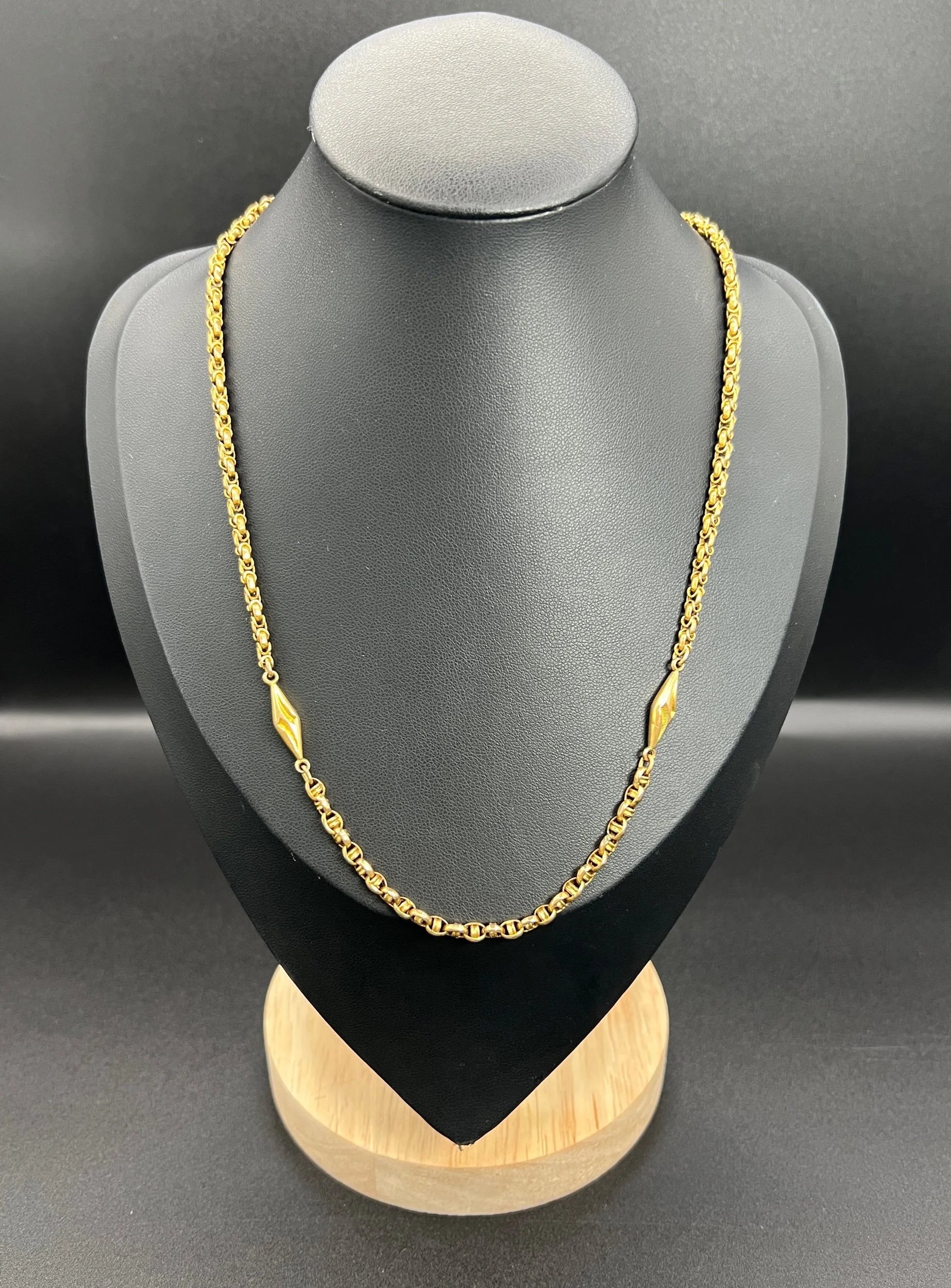 Antique 9ct Gold Edwardian Fancy Link Chain