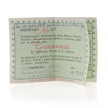 Vintage Rolex Precision Diamond Cocktail Watch with certificate of authenticity