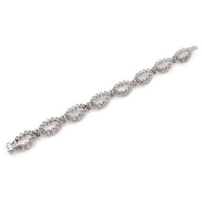 Vintage Bvlgari Marquise and Brilliant Diamond Platinum Openwork Navette Link Bracelet, 18.40 carat total
