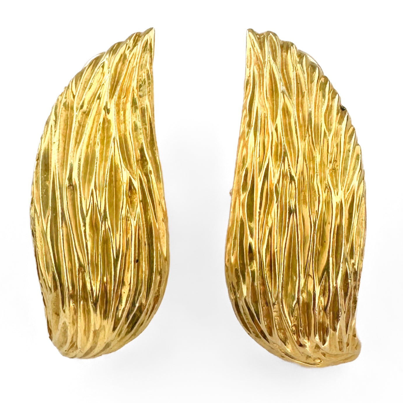 Vintage Kutchinsky 18ct Yellow Gold Textured Earrings