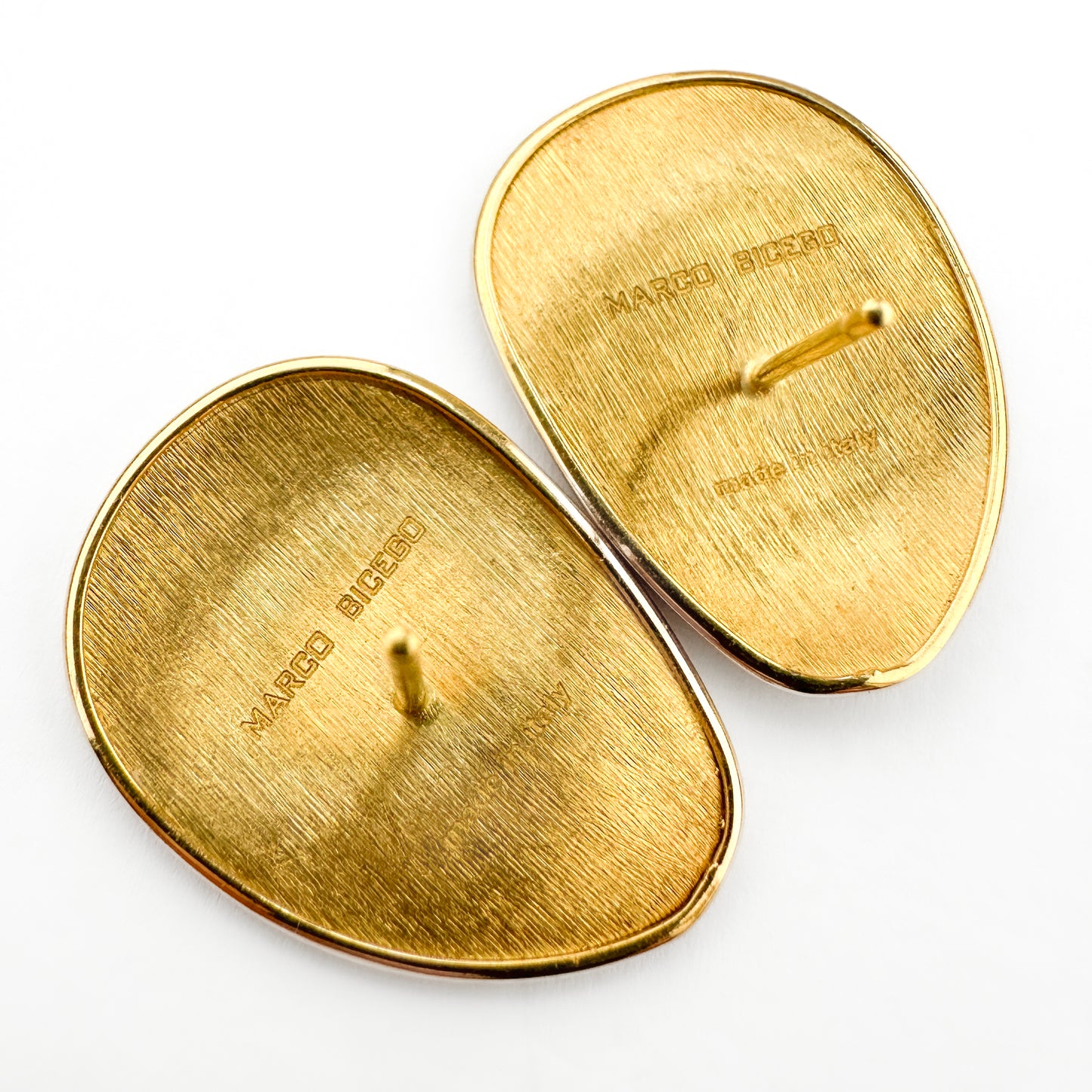 Contemporary Italian Marco Bicego Lunaria 18ct Yellow Gold Stud Earrings