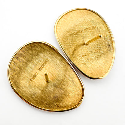 Contemporary Italian Marco Bicego Lunaria 18ct Yellow Gold Stud Earrings
