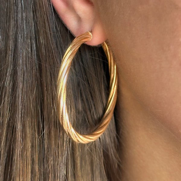 Unoaerre Twisted-Rope Hoop Earrings