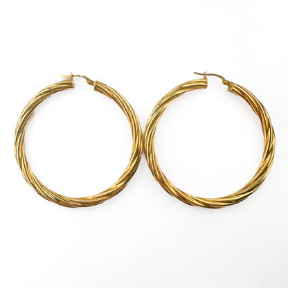 Unoaerre Twisted-Rope Hoop Earrings