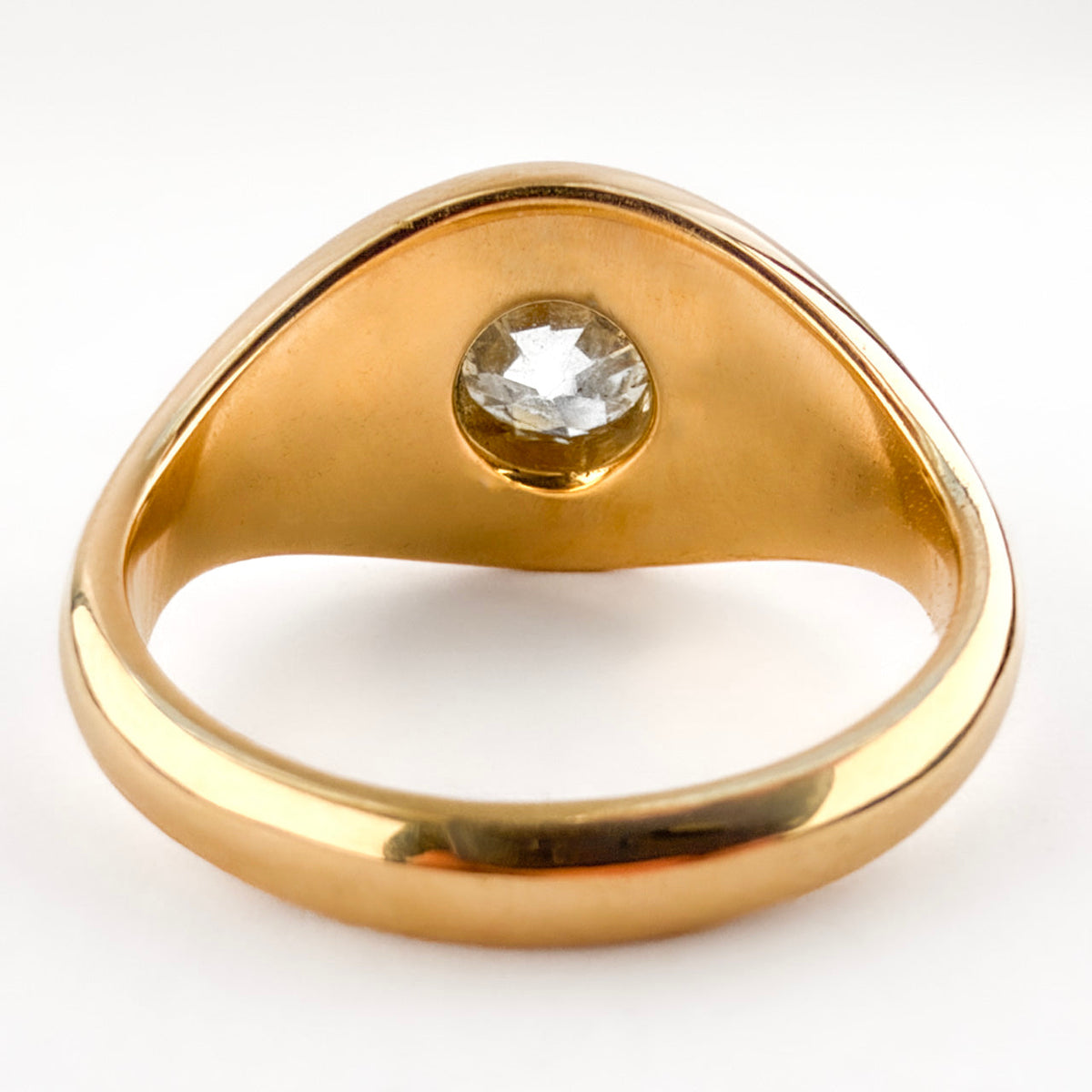 Edwardian Antique 1.32ct Single Stone Diamond Solitaire Gypsy Ring