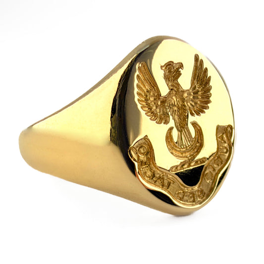 Vintage Eagle Intaglio & Motto Signet Ring