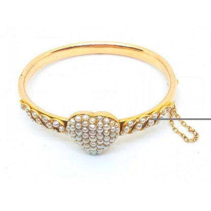 Antique Victorian Pearl Bangle Bracelet, Circa 1880