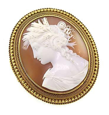 Antique Cameo Brooch, mounted in 15ct Yellow Gold